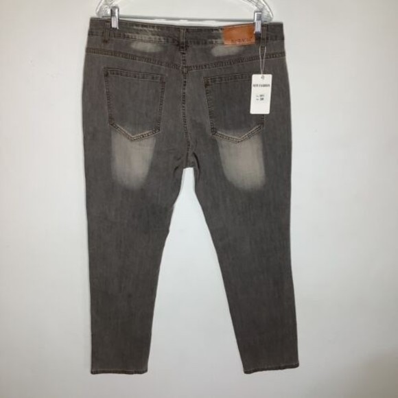 Junbaoss Mens Jeans Gray Size 38 NWT - Picture 3 of 9